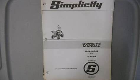 simplicity broadmoor service manual