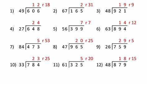 decimal division 5th grade worksheets step by step worksheet - grade 5