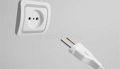 Two Prong Plug, Cord and Electrical Power Outlet Stock Illustration