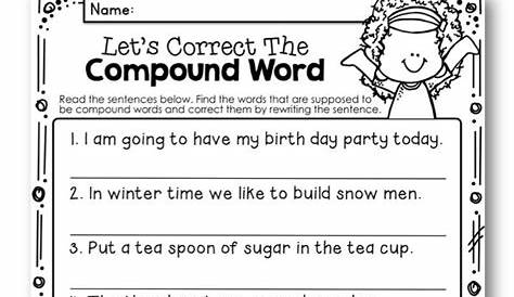 Compound Words Examples For Grade 1 - Foto Kolekcija