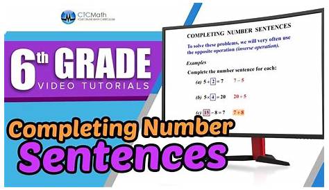 6th Grade Math Tutorials: Completing Number Sentences I - YouTube