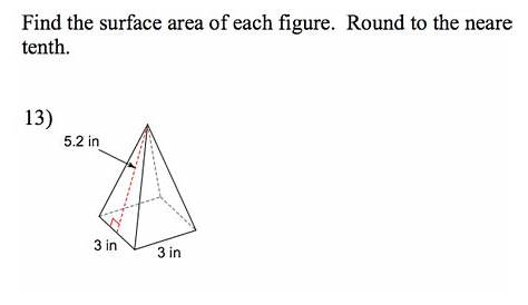 surface area pyramid worksheets