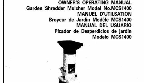 MCCULLOCH MCS1400 OWNER'S OPERATING MANUAL Pdf Download | ManualsLib