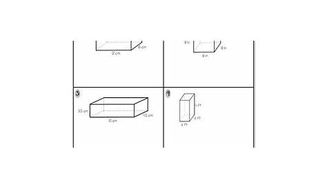 surface area of rectangular prisms worksheet