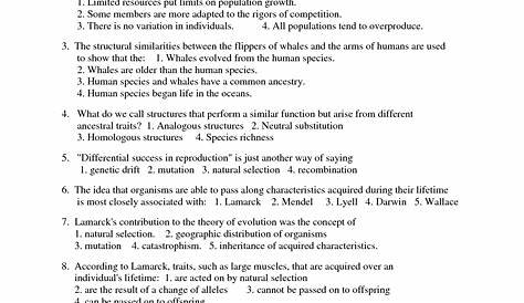 16 Best Images of Evidence Of Evolution Worksheet Answers - Evidence of