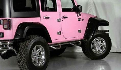 black jeep wrangler with pink accents