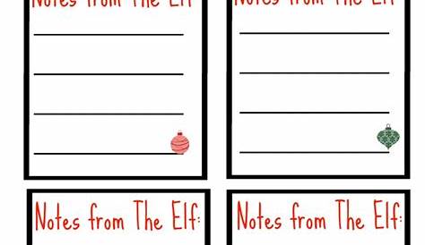 Free Printable Elf on the Shelf Notes