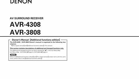 DENON AVR-4308 OWNER'S MANUAL Pdf Download | ManualsLib