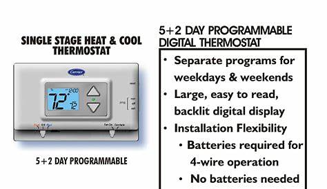 NEW Carrier TSTATCCPQ501-1 5+2 Program Heat/Cool digital Thermostat
