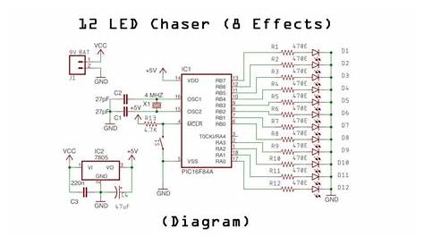 20 led chaser circuit diagram