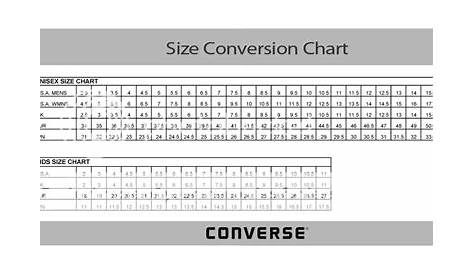 women's converse size chart
