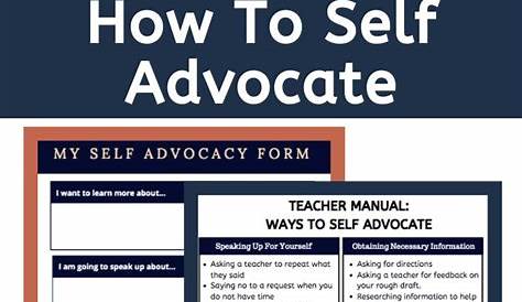 self advocacy worksheets