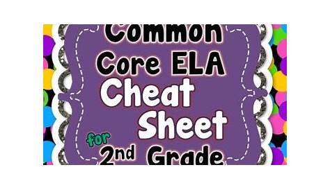 2nd Grade Common Core ELA Standards CHEAT SHEET (ALL standards on 1 PAGE)