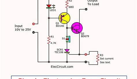 Simple electronic fuse circuit - ElecCircuit.com