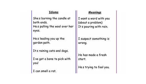 Idioms worksheets | Teaching Resources