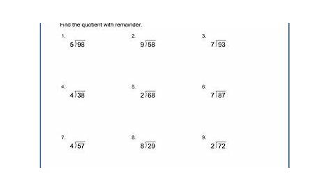 long division worksheets with answers