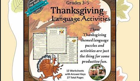 Thanksgiving Worksheets Pdf 5th Grade - Worksheets