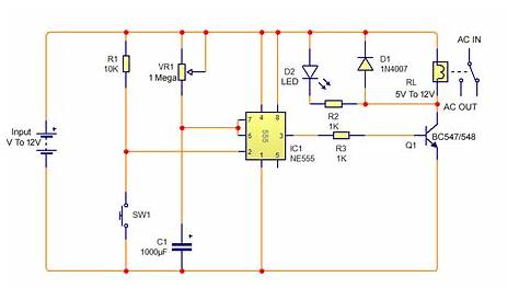 Simple On Delay Timer Circuit Diagram with IC555