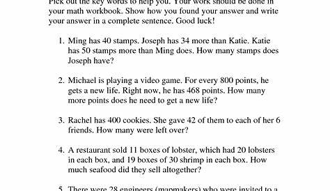 6 Best Images of Word Problem Worksheets Grade 4 - 4th Grade Math Word