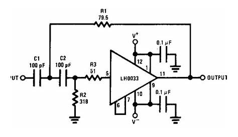 Simple Wide band 2 pole high-pass filter | Electronic Circuit Diagrams