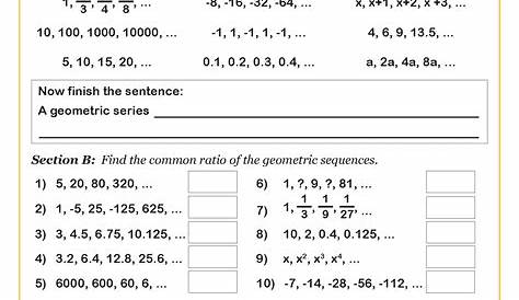 maths sequences worksheet