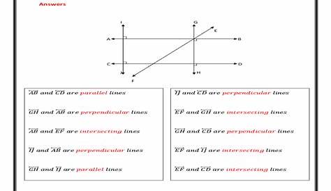 Parallel And Perpendicular Lines Worksheets