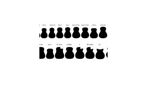 guitar size chart in inches