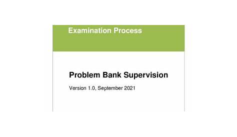 Fillable Online Problem Bank Supervision, Comptroller's Handbook