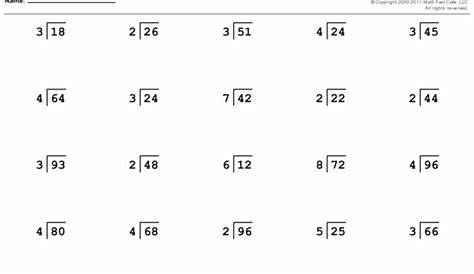 Division 2 digit by 1 digit division worksheets : Number Names