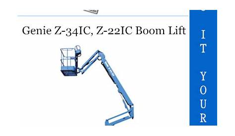 Genie Z-34IC, Z-22IC Boom Lift Service Repair Manual (from serial