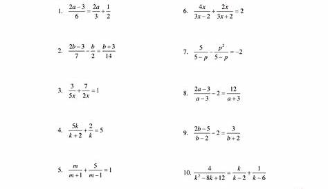 solving rational equations worksheets with answers