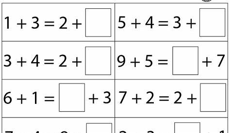 First Grade Balancing Addition Equations Math Worksheet - Twisty Noodle