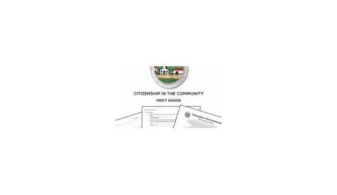 📛 Citizenship in the Community Merit Badge (Worksheet & Requirements)