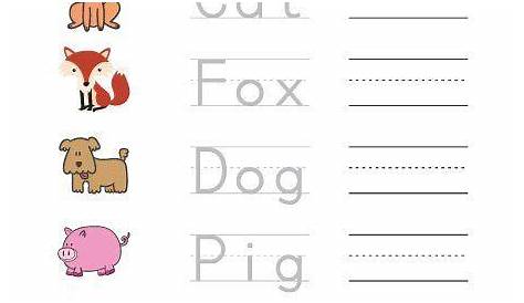 kindergarten 3 letter word worksheets