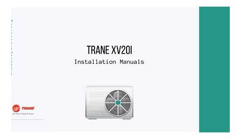 Trane XV20i Installation Manuals Download
