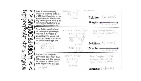 inequality word problems worksheets