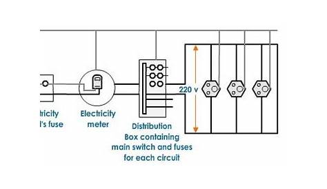 Describe domestic electric circuit with the help of a diagram.