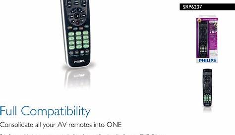 Philips SRP6207/27 Universal Remote Control User Manual Leaflet Srp6207 27 Pss Aenus