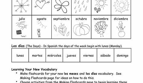Free Printable Spanish Worksheets Days Of The Week - Lexia's Blog