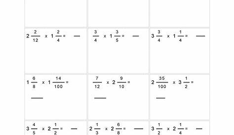 multiplication of fractions worksheets