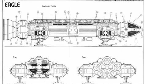 Space 1999 Eagle Blueprints by Keith Young. Detailed and carefully