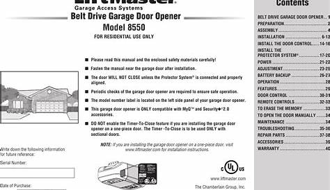 Liftmaster Security 2 0 Garage Door Opener Manual - Tutorial Pics