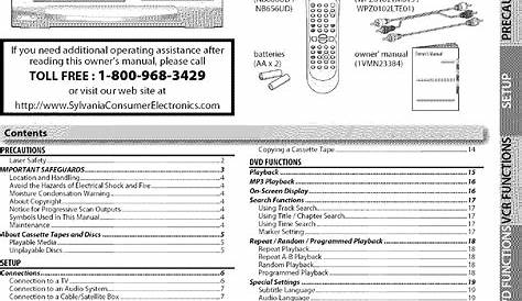 sylvania vcr dvd combo manual