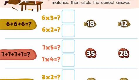 Repeated Addition = Multiplication Worksheet for kids