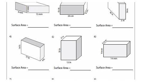geometry surface area worksheets