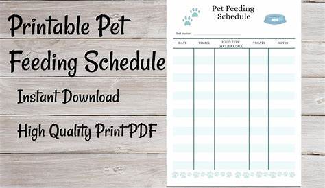 printable pet feeding chart template