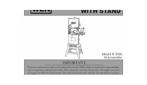 WEN 3966T 14-Inch Two-Speed Band Saw Manual | Manualzz