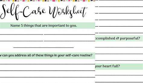 self-care activity worksheets