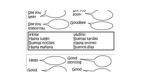 greetings in spanish worksheets