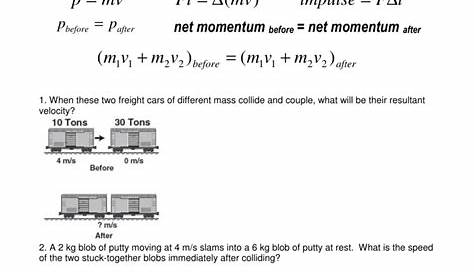 linear momentum worksheet